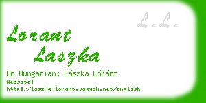 lorant laszka business card